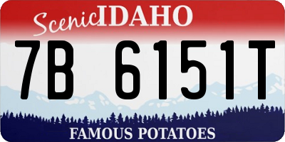 ID license plate 7B6151T
