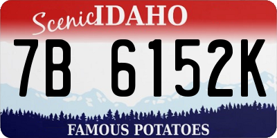 ID license plate 7B6152K