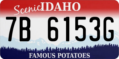 ID license plate 7B6153G