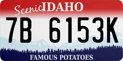 ID license plate 7B6153K