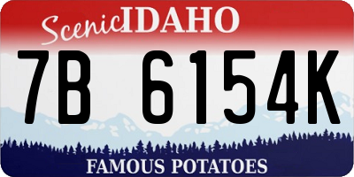 ID license plate 7B6154K