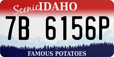 ID license plate 7B6156P