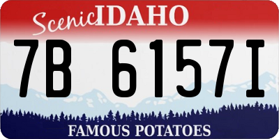 ID license plate 7B6157I