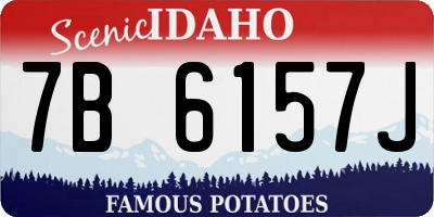 ID license plate 7B6157J