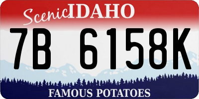 ID license plate 7B6158K