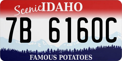 ID license plate 7B6160C