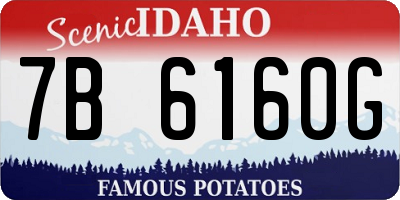 ID license plate 7B6160G