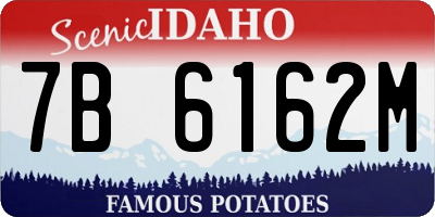 ID license plate 7B6162M
