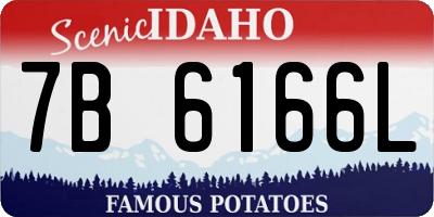 ID license plate 7B6166L