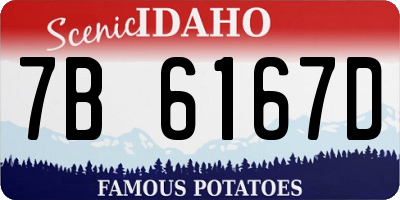 ID license plate 7B6167D