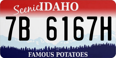 ID license plate 7B6167H