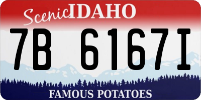ID license plate 7B6167I