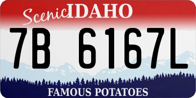 ID license plate 7B6167L