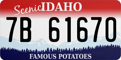 ID license plate 7B6167O
