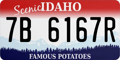 ID license plate 7B6167R