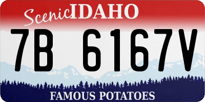 ID license plate 7B6167V