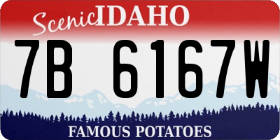 ID license plate 7B6167W