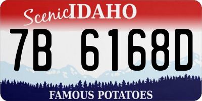 ID license plate 7B6168D