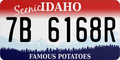 ID license plate 7B6168R