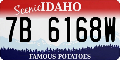 ID license plate 7B6168W