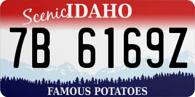 ID license plate 7B6169Z
