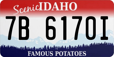 ID license plate 7B6170I