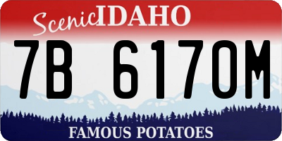 ID license plate 7B6170M