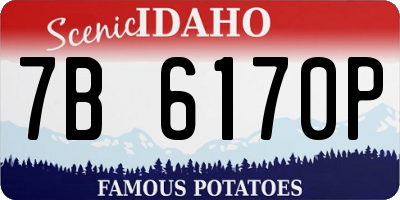 ID license plate 7B6170P
