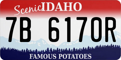 ID license plate 7B6170R