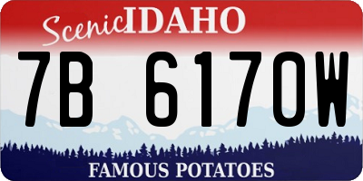 ID license plate 7B6170W