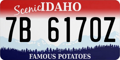ID license plate 7B6170Z