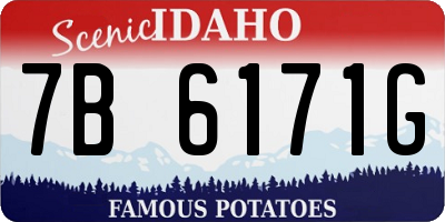 ID license plate 7B6171G