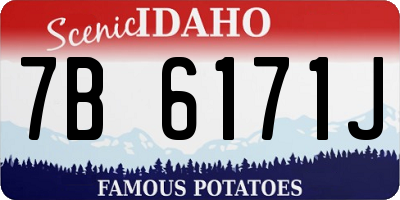 ID license plate 7B6171J