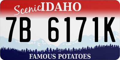 ID license plate 7B6171K