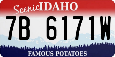 ID license plate 7B6171W