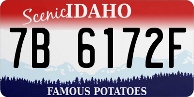 ID license plate 7B6172F