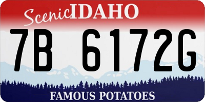 ID license plate 7B6172G