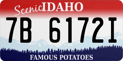 ID license plate 7B6172I