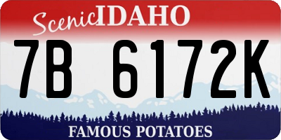 ID license plate 7B6172K
