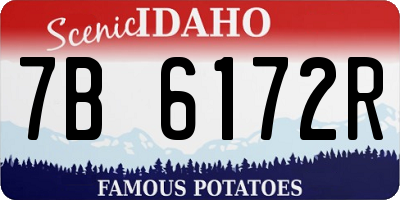 ID license plate 7B6172R