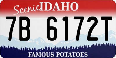 ID license plate 7B6172T