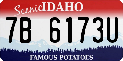 ID license plate 7B6173U