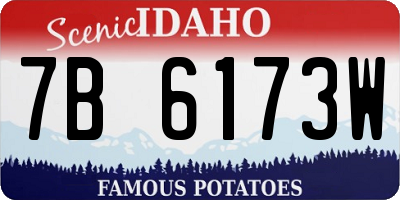 ID license plate 7B6173W