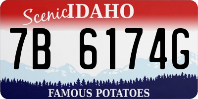 ID license plate 7B6174G