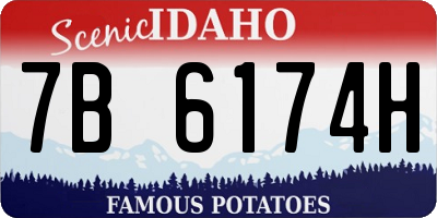 ID license plate 7B6174H