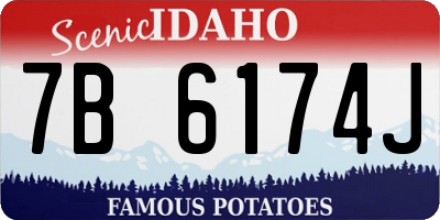 ID license plate 7B6174J