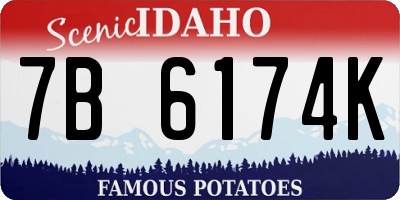 ID license plate 7B6174K