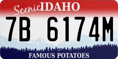 ID license plate 7B6174M