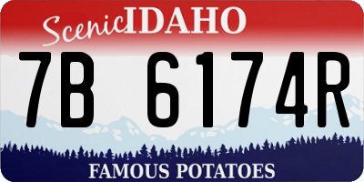 ID license plate 7B6174R