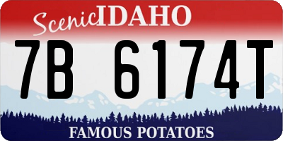ID license plate 7B6174T